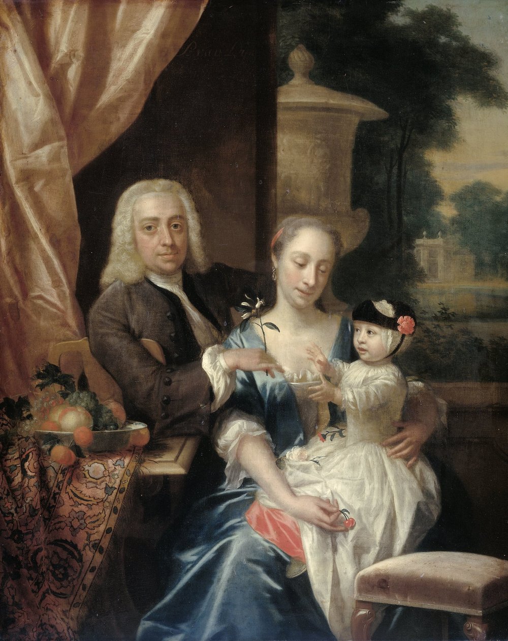 Isaac Parker (1702-1755), Karısı Justina Johanna Ramskrammer (1702-1798) ve Oğulları Willem Alexander (1740-1747) by Philip van Dijk