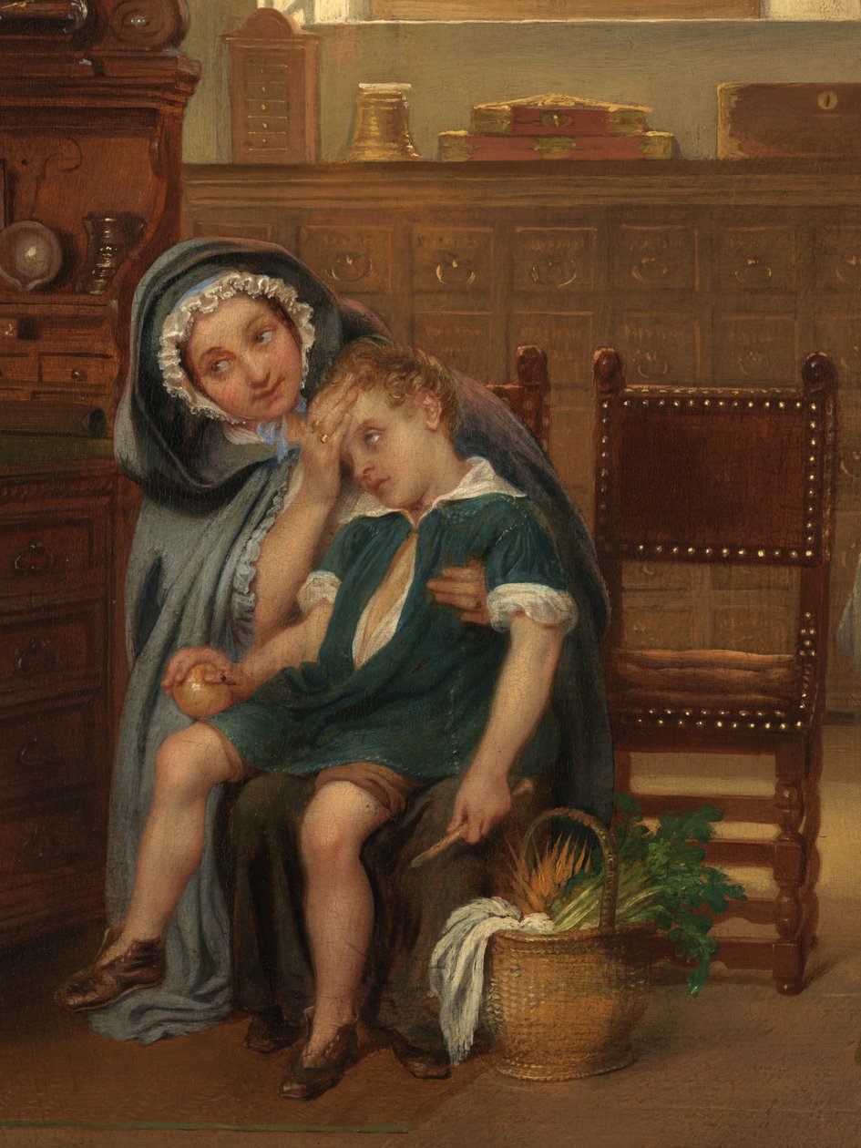 Saint-John's Hastanesindeki Eczanenin Detayı (panel üzeri yağlı boya) by Philipe Jacques van Bree