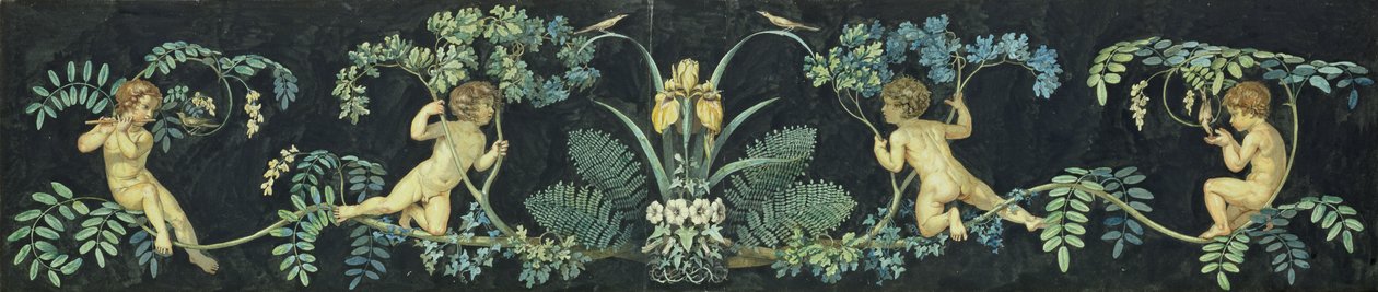 Bülbül Burçları, 1810 (kağıt üzerine wc ve mürekkep) by Philipp Otto Runge