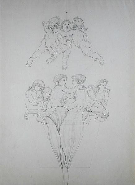 The Light Lily, The Morning için bir çalışma, 1809 (kağıt üzerine mürekkep) by Philipp Otto Runge