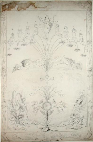 The Night, 1803 (kağıt üzerine kalem ve mürekkep) (bkz. 157644) by Philipp Otto Runge