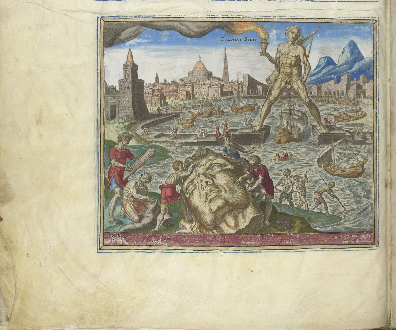 Dünyanın Sekizinci Harikası serisinden Rodos Heykeli, 1572 by Philipp Galle