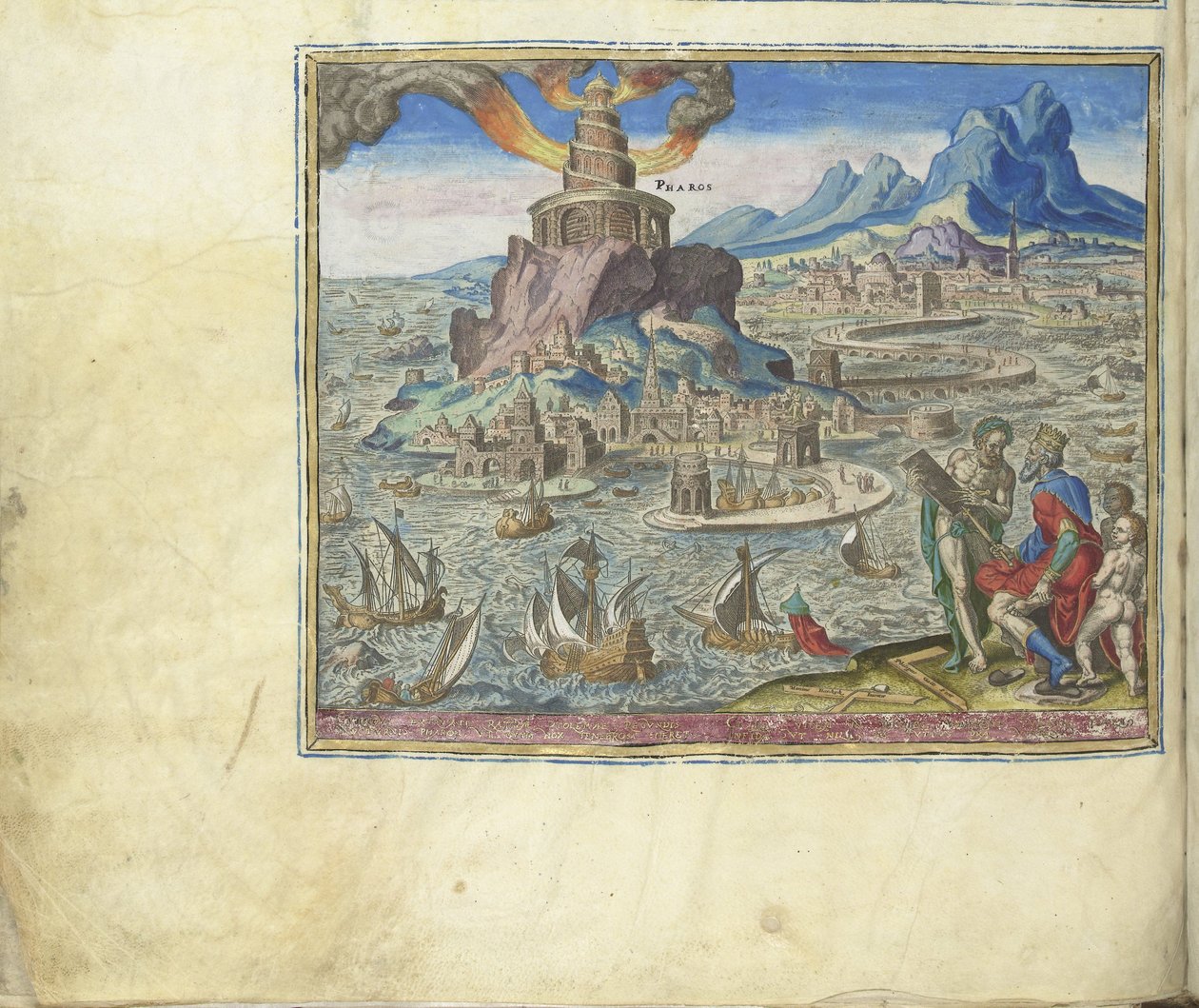 Dünyanın Sekizinci Harikası serisinden İskenderiye'deki Deniz Feneri, 1572 by Philipp Galle