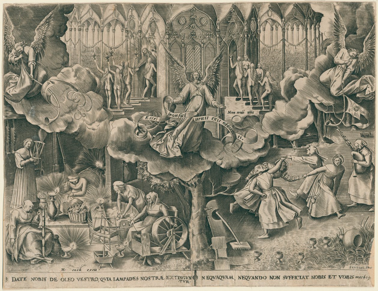 Bilge ve Budala Bakireler Meseli, 1570. by Philipp Galle