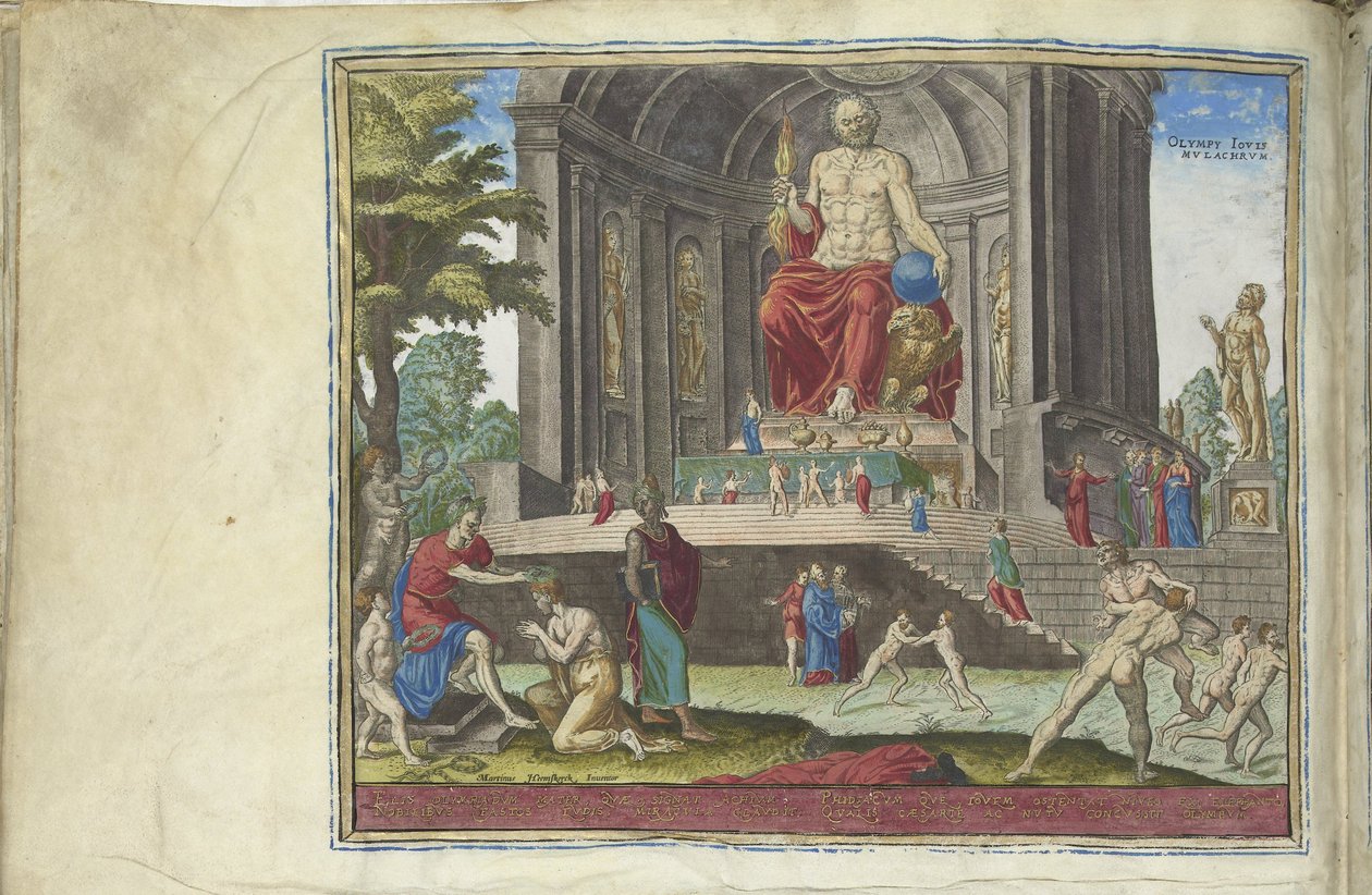 Dünyanın Sekizinci Harikası serisinden Olympia'daki Jüpiter Heykeli, 1572 by Philipp Galle