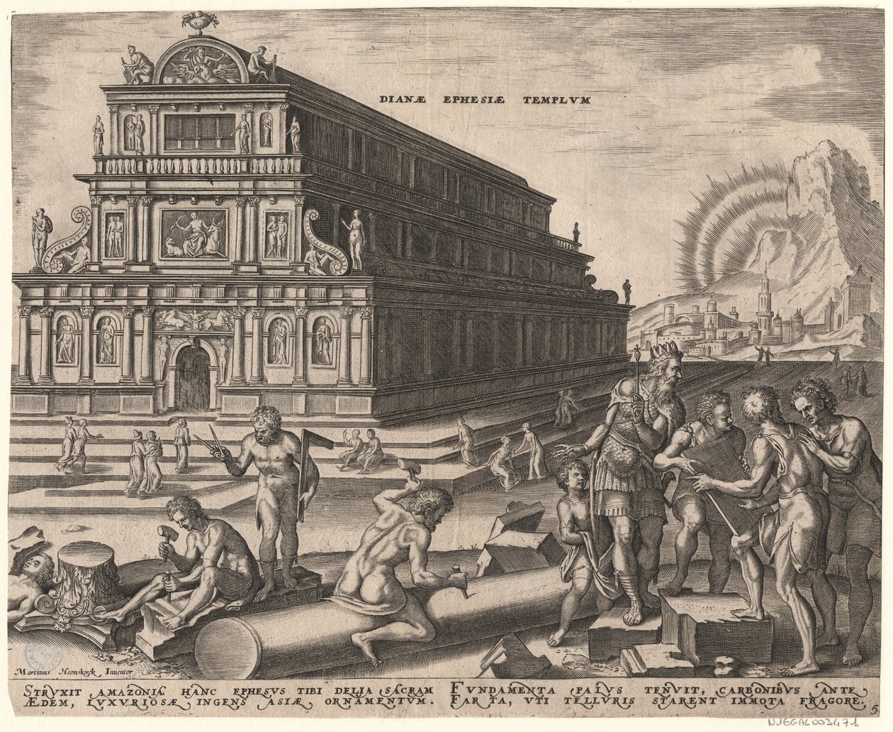 Maarten van Heemskerck'ten Sonra Dünyanın Sekizinci Harikası serisinden Efes'teki Diana Tapınağı, 1572 by Philipp Galle