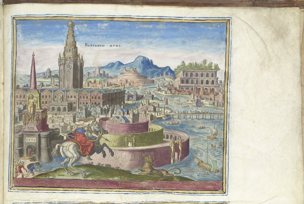 Dünyanın Sekizinci Harikası serisinden Babil Duvarları, 1572 by Philipp Galle
