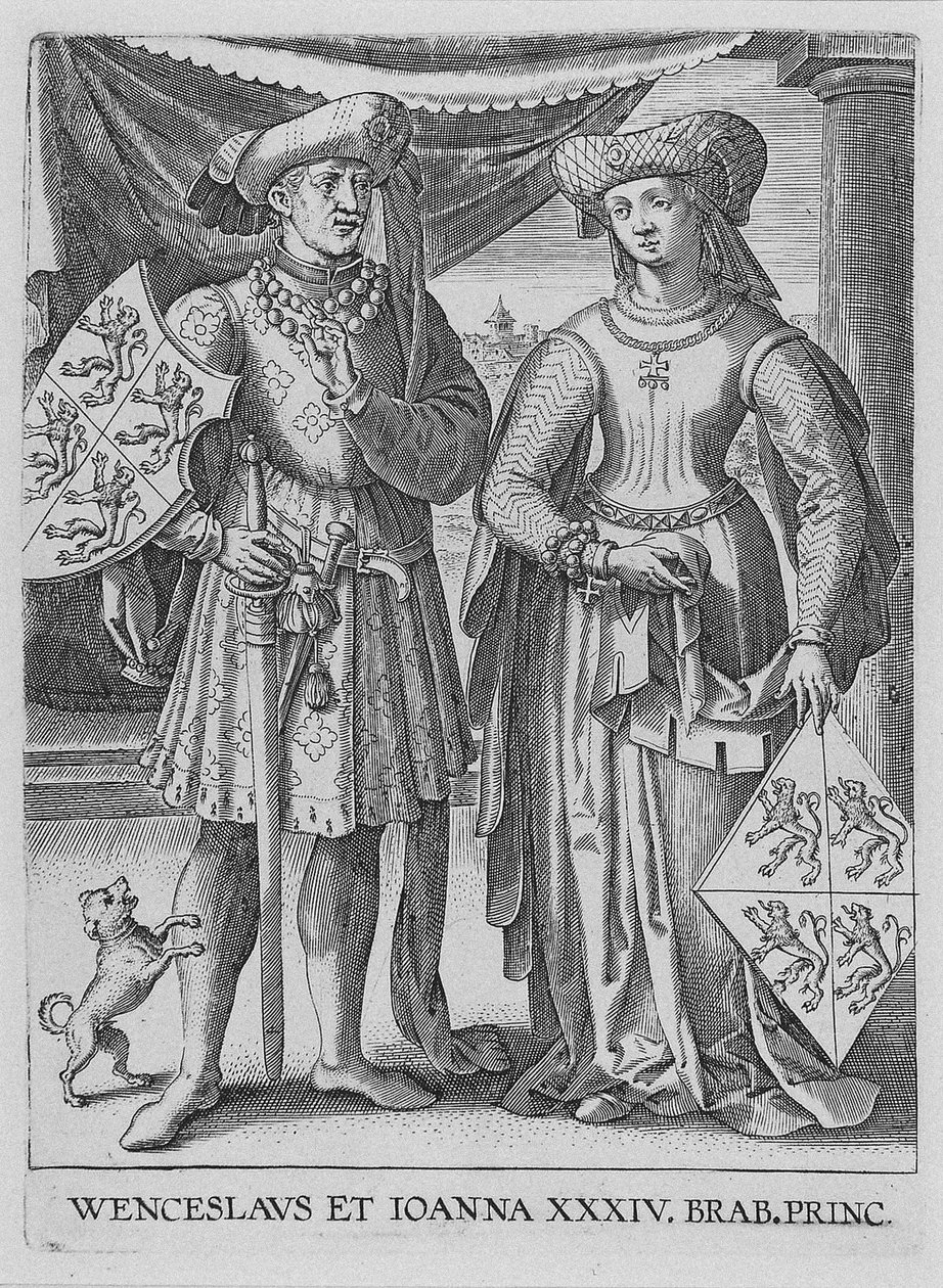 Wenceslaus I, Lüksemburg Dükü ve Joanna, Brabant Düşesi, yak. 1600 by Philipp Galle