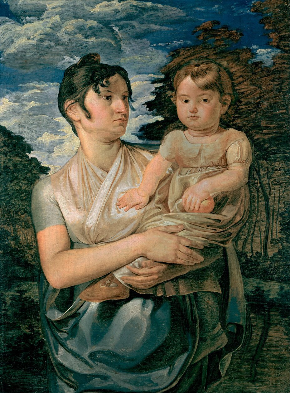 Pauline Runge, iki yaşındaki oğluyla birlikte, 1807 by Philipp Otto Runge
