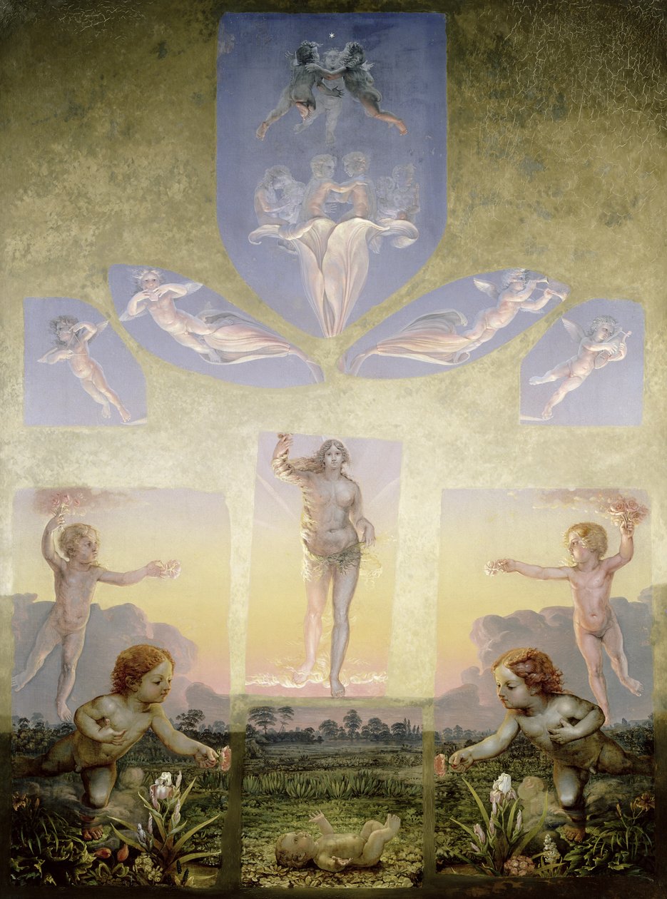 Sabah (ikinci versiyon), c.1808-9 (tuval üzerine yağlı boya) (bkz. 147752) by Philipp Otto Runge