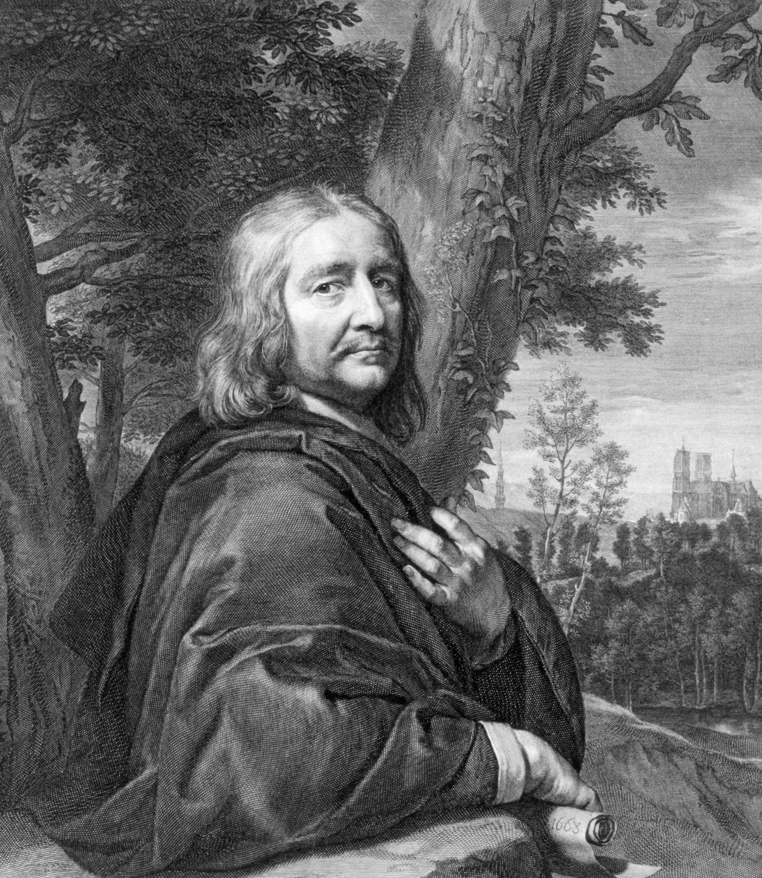 Gerard Edelinck tarafından kazınmış Otoportre by Philippe de Champaigne
