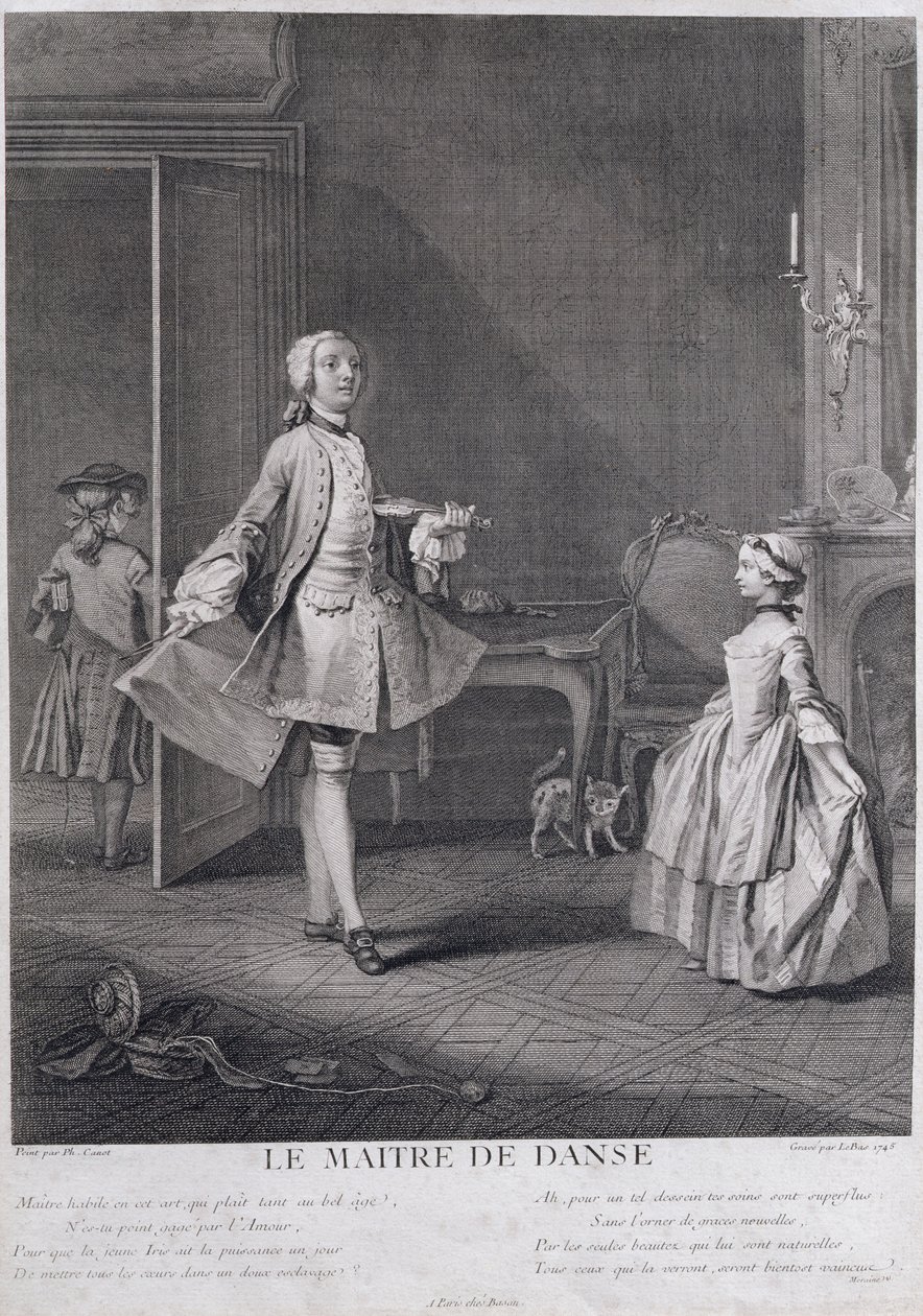 Jacques Philippe Le Bas (1707-83), 1745 tarafından oyulmuş Dans Ustası by Philippe Canot