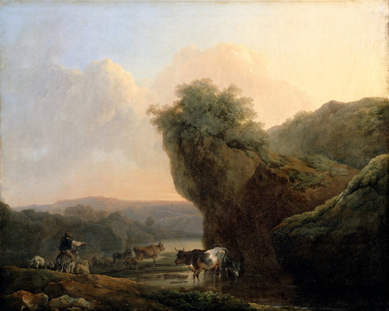 Sığır ile manzara by Philippe Jacques de Loutherbourg