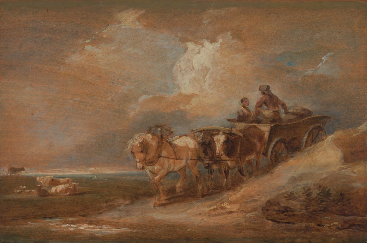 At ve Öküz Arabası ile Manzara by Philippe Jacques de Loutherbourg