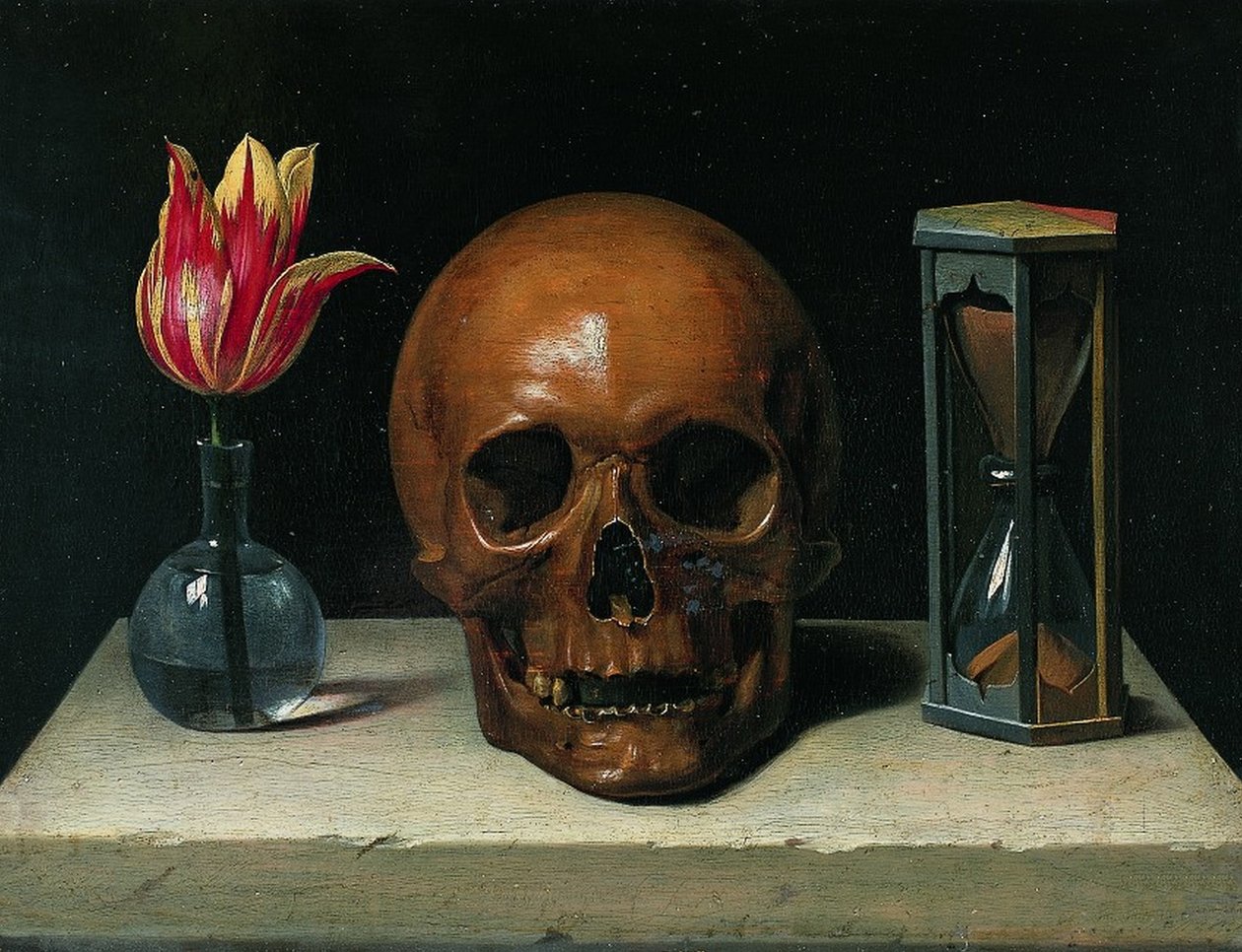 Kafatası ile Natürmort, vanitas boyama by Philippe de Champaigne