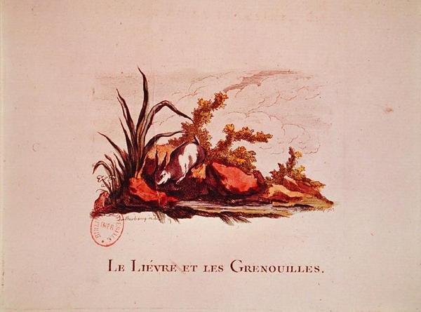 Tavşan ve Kurbağalar, Jean de la Fontaine (1621-95) 1823