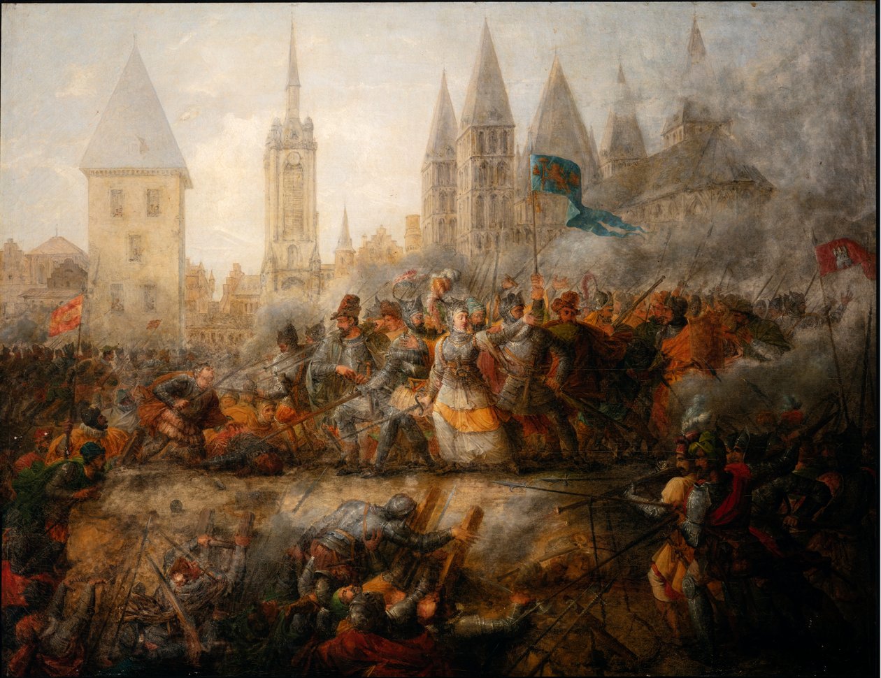 Epinoy Prensesi Philippe-Auguste Hennequin tarafından Tournai Savunması, Tournai Güzel Sanatlar Müzesi by Philippe Auguste Hennequin