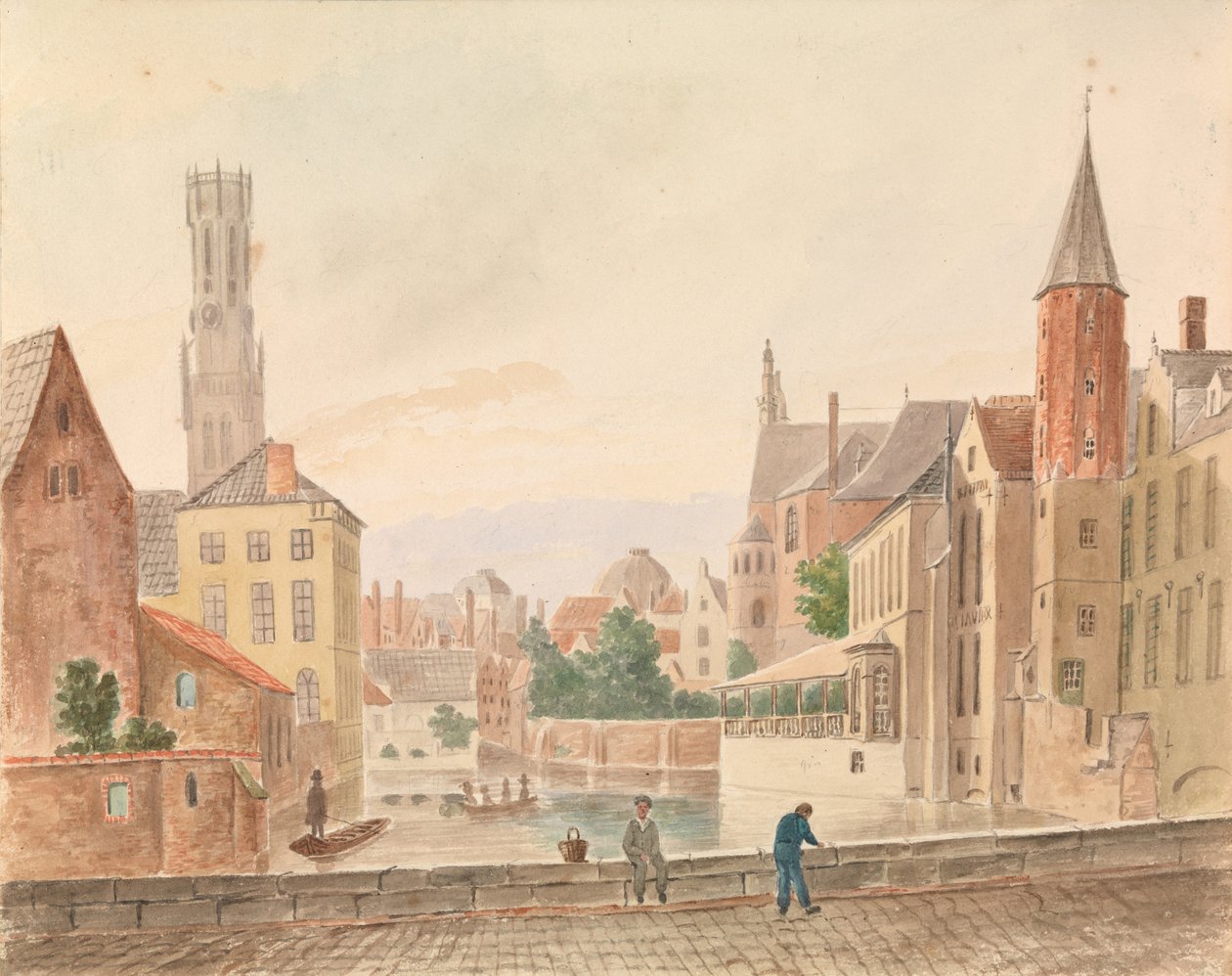 Bruges (kağıt üzerine suluboya) by Philippe Auguste de Peellaert