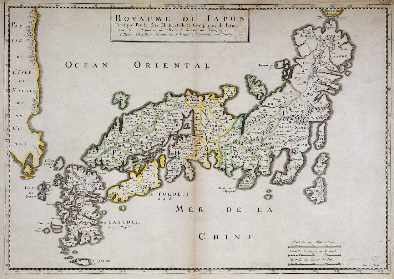 Peder Philippe Briet, Jesuite ve Fransız bilgin (1601-1668) tarafından yapılan Japonya