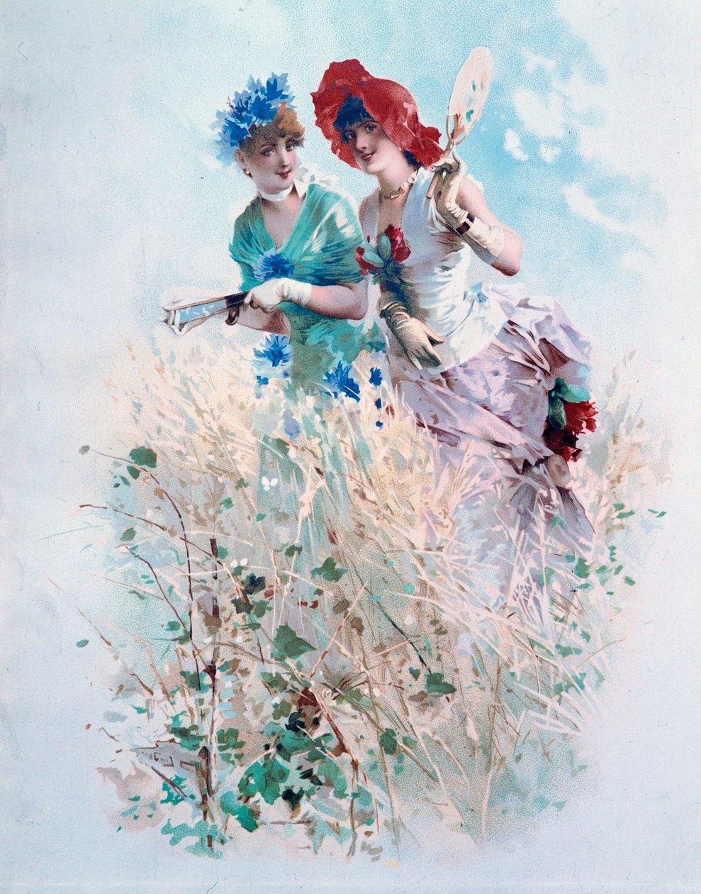 Bahar Litografisi, Philippe Jacques Linder (1835-?) 19. yüzyıl Özel koleksiyon by Philippe Jacques Linder