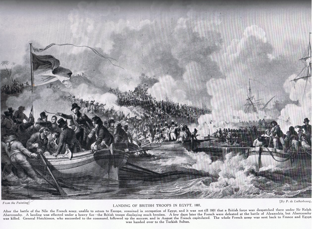 İngiliz Birliklerinin 1801'de Mısır'a Çıkarması, 'Hutchinson's History of the Nations'dan bir örnek by Philippe Jacques de Loutherbourg