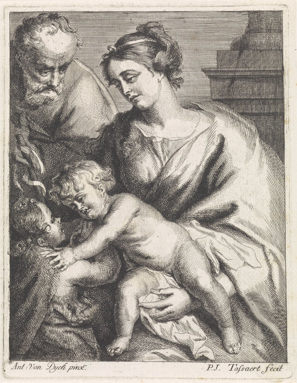 John ile Kutsal Aile by Philippe Joseph Tassaert