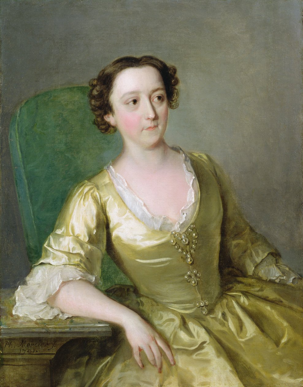 Bayan Adams, c.1741 (tuval üzerine yağlıboya) by Philippe Mercier