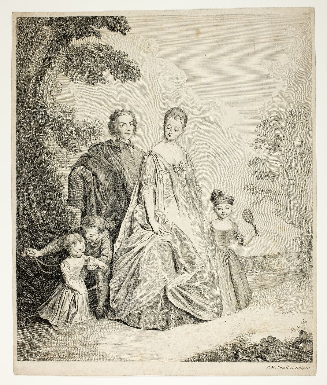 Philippe Mercier, İlk Karısı ve Ailesi olarak da adlandırılan Aile Gezinti Yolu by Philippe Mercier