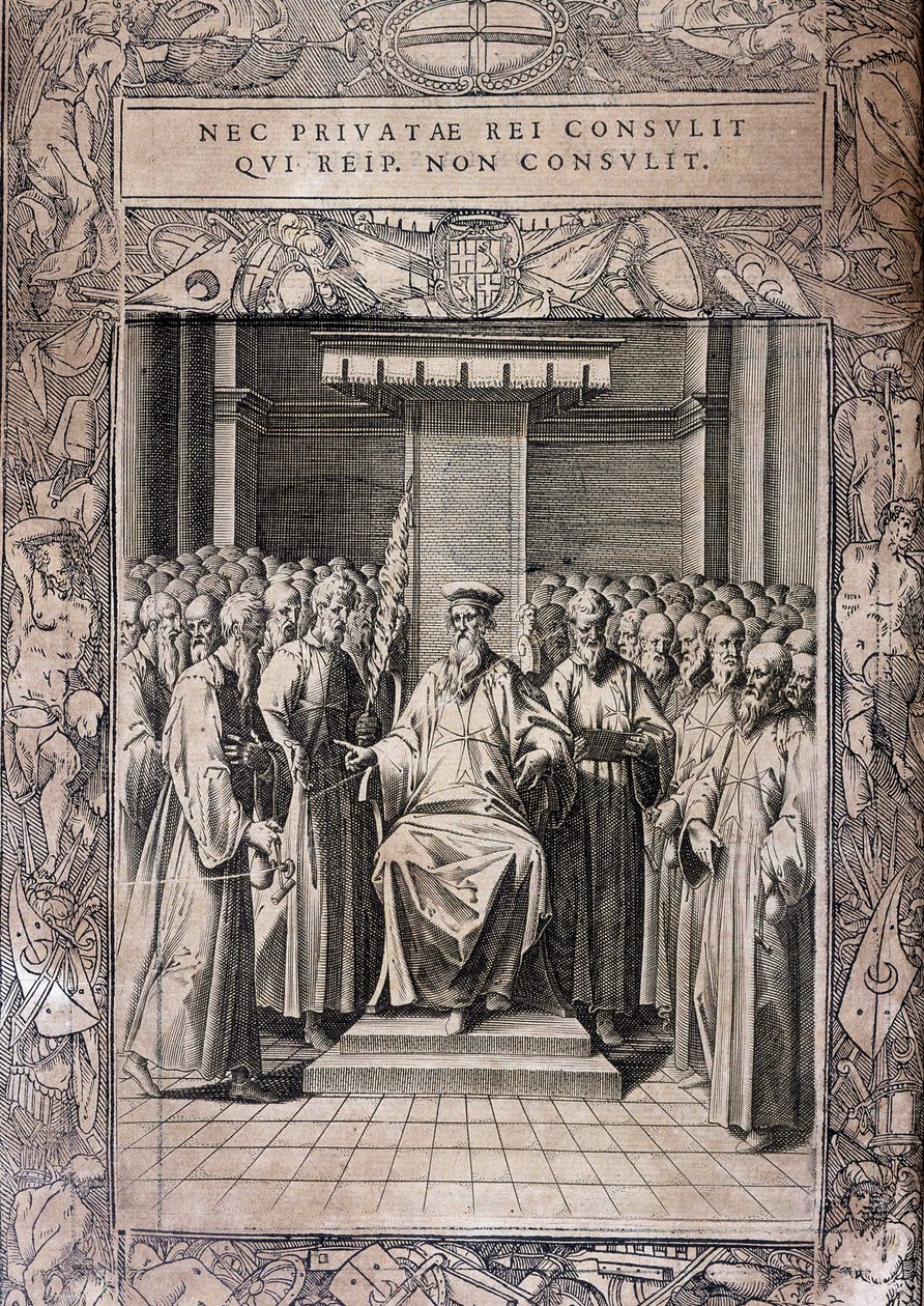Malta Düzeninin Tüzük Kurulu “Statuta Hospitalis Hervsalem” (Şövalyeler Konseyi), Philippe Thomassin, 16. yüzyıl sonu by Philippe Thomassin