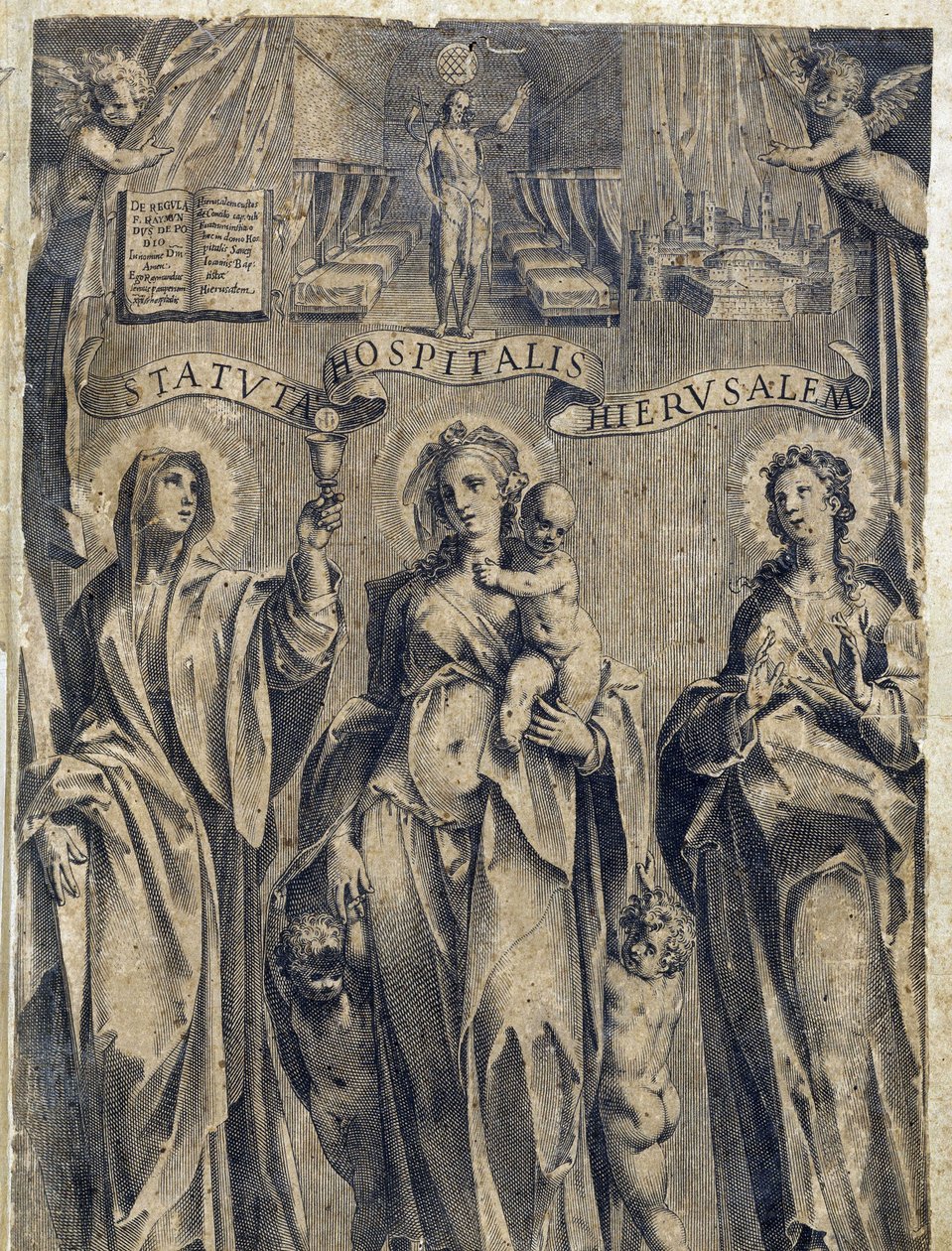 Malta Düzeninin Tüzüklerinin Cephesi “Statuta Hospitalis Hervsalem”, Philippe Thomassin, 16. yüzyıl sonu by Philippe Thomassin