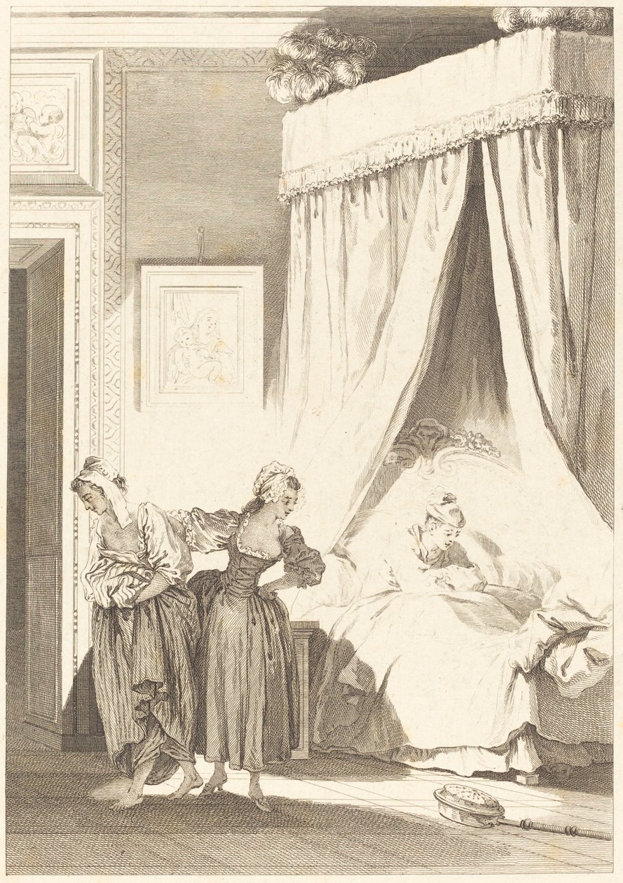 Üç dedikodunun bahsi: Hizmetçi by Philippe Triere and Antoine Jean Duclos after Jean Honoré Fragonard