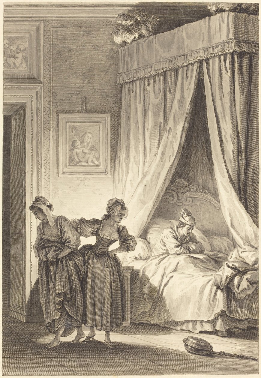Üç dedikodunun bahsi: Hizmetçi by Philippe Triere and Antoine Jean Duclos after Jean Honoré Fragonard