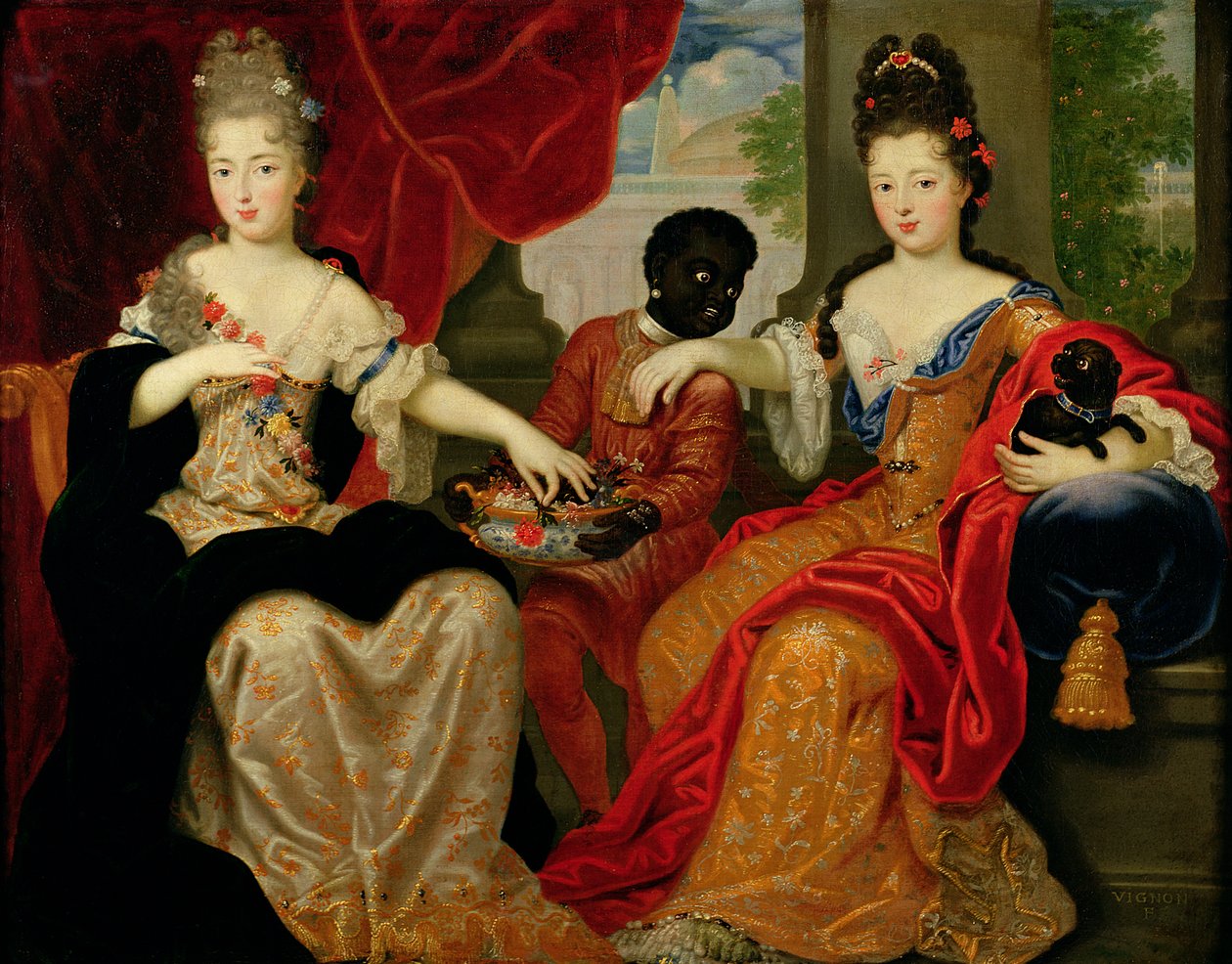 Francoise-Marie de Bourbon (1677-1749) ve Louise-Francoise de Bourbon (1673-1743) portresi by Philippe Vignon