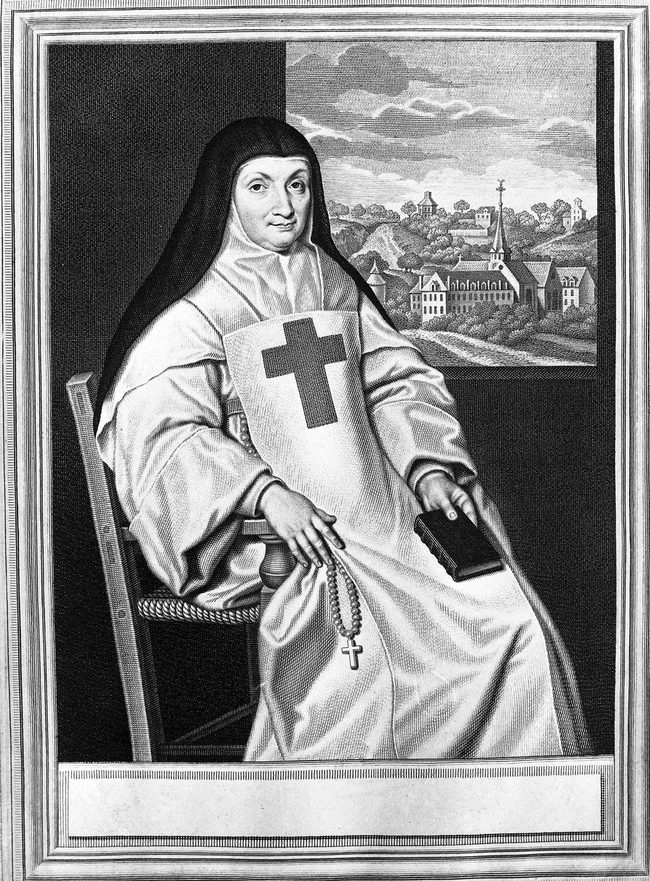 Jacqueline Marie Angélique Arnauld, anne Angélique (1591-1661), Fransız rahibe, Port Royal des Champs (Port-Royal-des-Champs) başrahibesi. by Philippe de (after) Champaigne