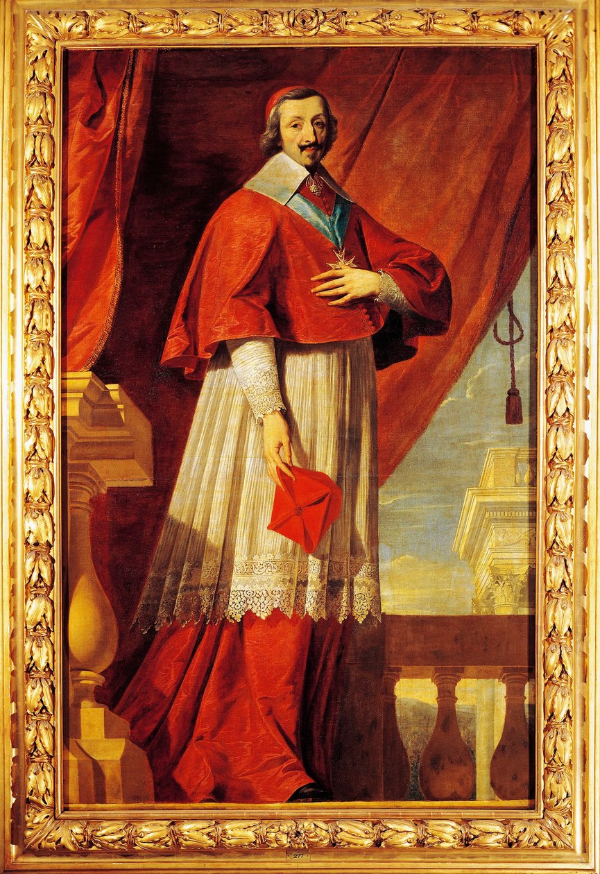 Fransa, Fontaine Chaalis, Fransız devlet adamı ve din adamının portresi, Kardinal Richelieu (1585-1642) by Philippe de (school of) Champaigne