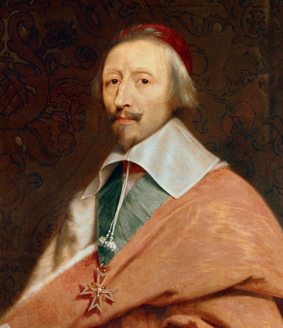 Detay: “Armand Jean du Plessis, Cardinal de Richelieu” (1585-1642): Philippe de Champaigne
