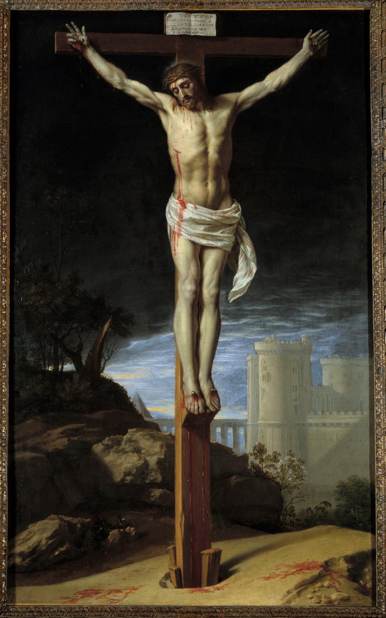 Philip of Champaigne (1602-1674) (ec.flam.) 17. yüzyıl Kansas City tarafından Haç Üzerinde İsa Tablosu. Nelson Galerisi by Philippe de Champaigne