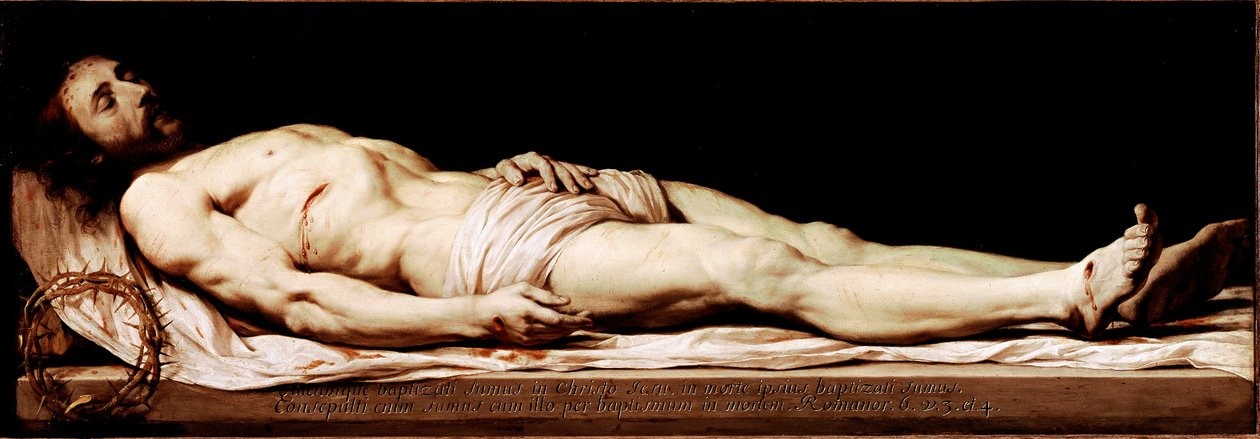 Ölü İsa Tablosu, Philippe de Champaigne (1602-1674) 17. yüzyıl Güneşi. 68x197 cm Paris, Louvre Müzesi by Philippe de Champaigne