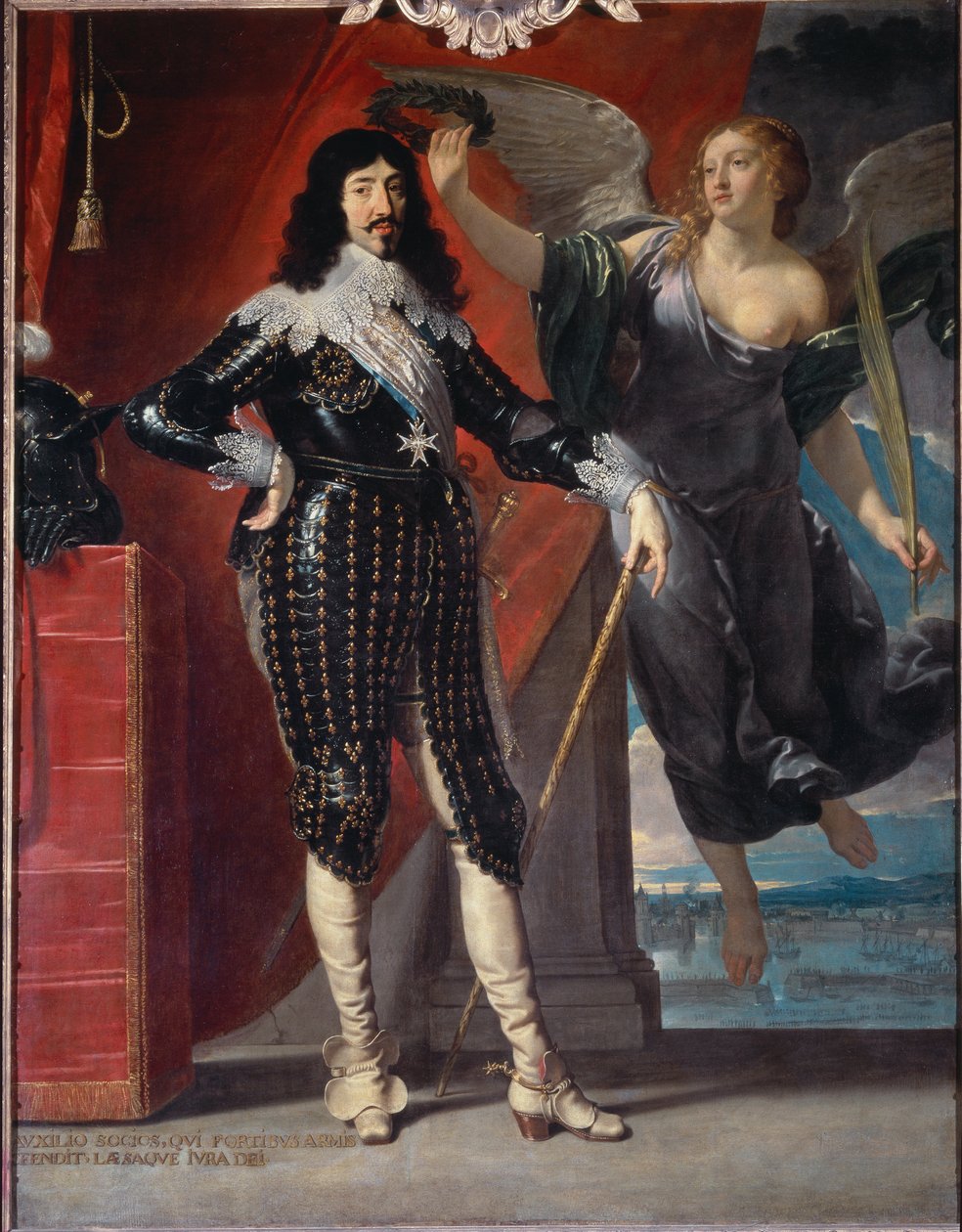 Zafer tarafından Louis XIII taçlarının tam boy portresi - tuval üzerine yağlıboya by Philippe de Champaigne