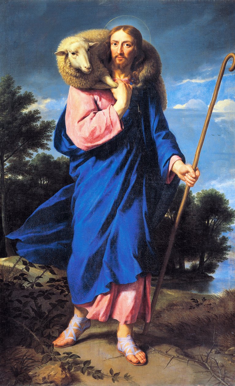 İyi Çoban, Philippe de Champaigne (1602-1674), tuval üzerine yağlı boya by Philippe de Champaigne