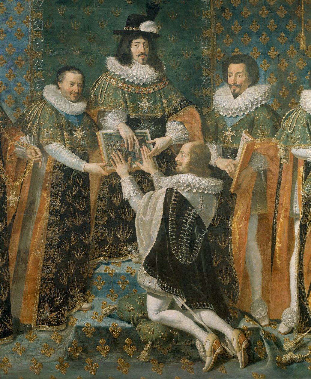Louis XIII, Longueville Dükü'nü Kutsal Ruh Tarikatı'na davet ediyor, resim Philippe de Champaigne (1602-1674), Fransa by Philippe de Champaigne