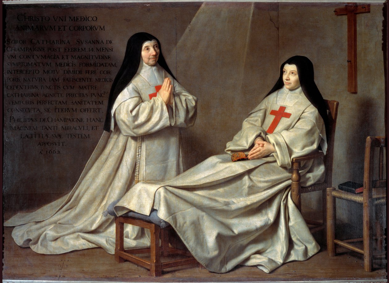 Port Royal: Anne Catherine Agnes Arnauld ve Rahibe Catherine de Sainte Suzanne'nin Portresi (Tuval üzerine yağlı boya by Philippe de Champaigne