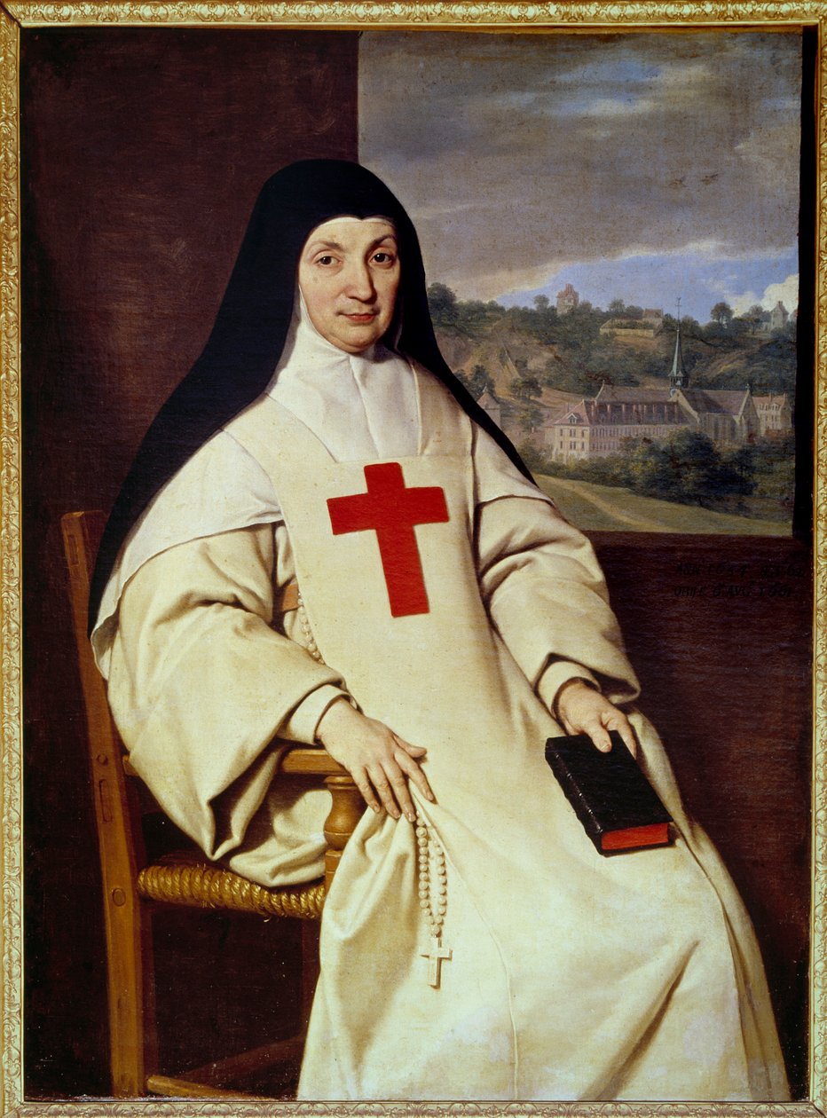 Angelique Arnauld Annenin Portresi Jacqueline Marie Arnauld dit Angelique Arnauld (1591-1661), Port Royal des champs (Port-Royal-des-Champs), Fransız Jansenism figürü”” Tablosu Philippe de Champaigne (1602-1674) by Philippe de Champaigne