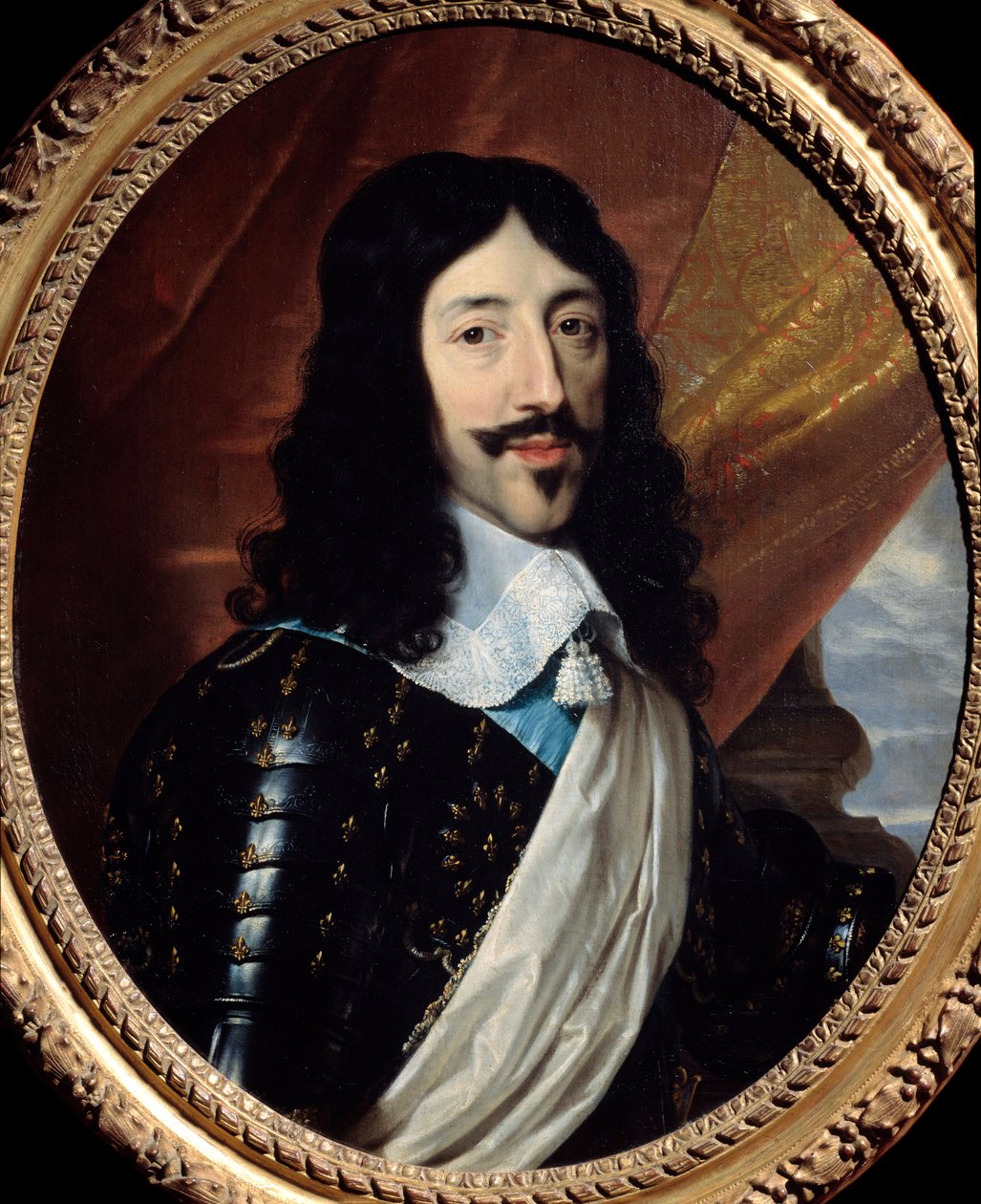 Fransa Kralı Louis XIII (1601-1643) Portresi, Philippe de Champaigne (1602-1674) tarafından 17. yüzyıl Güneşi. 0,75x0,62 m Paris, Musee Carnavalet - Fransa Kralı XIII. Louis
