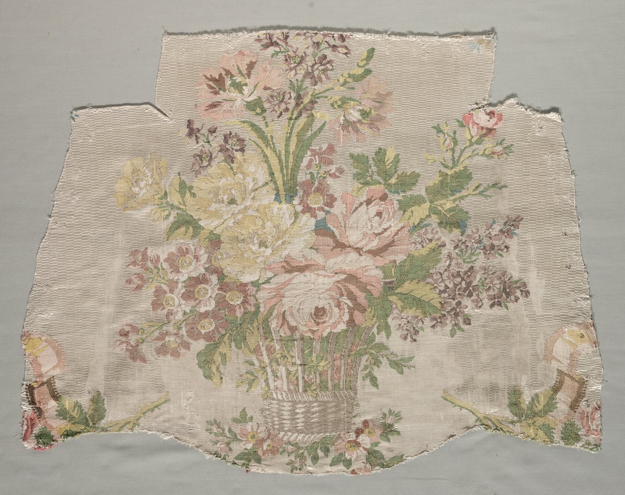 İpek Parçası, Panelin Le panier fleuri adlı parçası, 1770. by Philippe de Lasalle