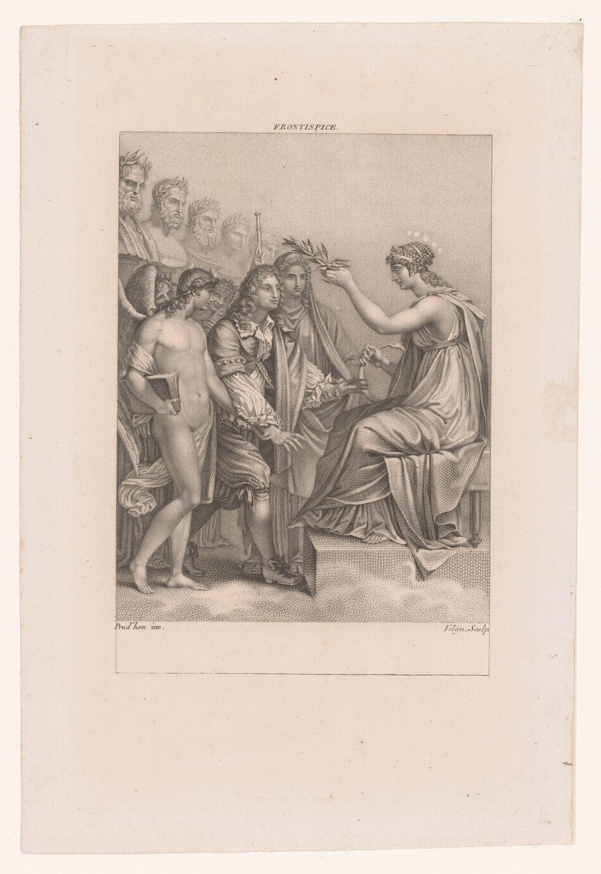 Apotheose van Jean Racine Dehası ve Melpomene onu Ölümsüzlüğe götürüyor by Philippus Velijn