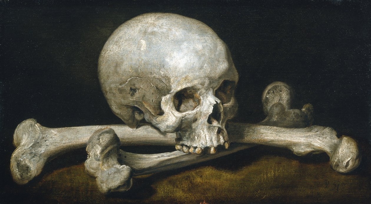 Kafatası ve Kemikli Memento Mori, 1650-63 by Philips Gysels