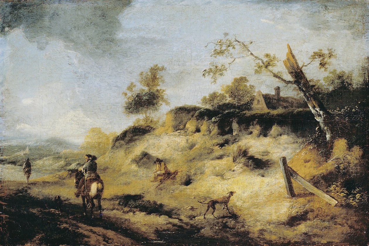 Gezginlerle Sandbank by Philips Wouwerman