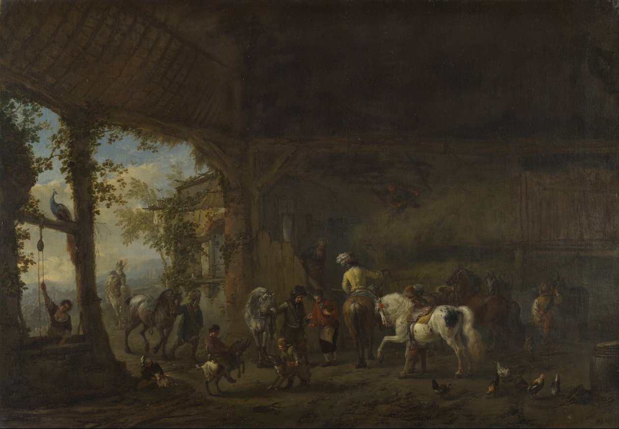 Bir Ahırın İçi by Philips Wouwerman