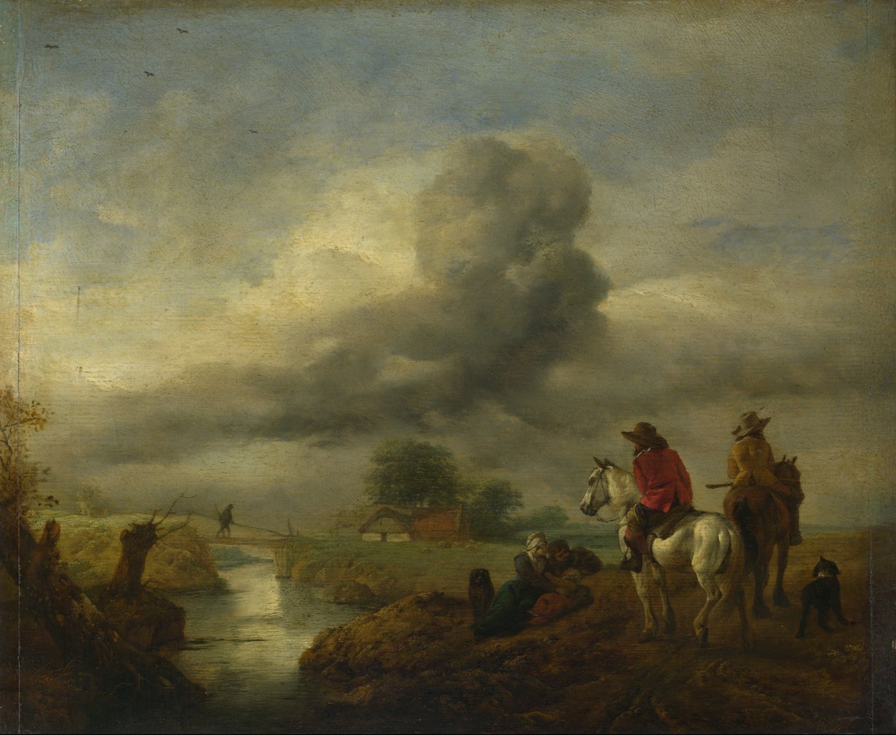 Bir Derenin Yanında İki Vedette by Philips Wouwerman